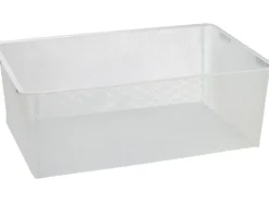 Metall-Drahtgitterkorb 21 cm x 39 cm x 60 cm Weiß-Matt
