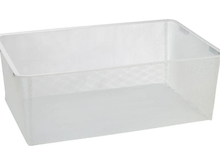 Metall-Drahtgitterkorb 21 cm x 39 cm x 60 cm Weiß-Matt
