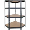 Metall-Eck-Schwerlast-Steckregal Rivet Anthrazit 180 cm x 90 cm x 45 cm x 65 cm
