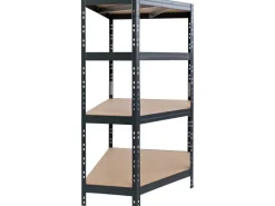 Metall-Eck-Schwerlast-Steckregal Rivet Anthrazit 180 cm x 90 cm x 45 cm x 65 cm