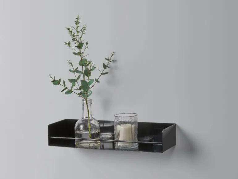 Metall-Regal Kenn 7 cm x 40 cm x 12 cm Schwarz matt