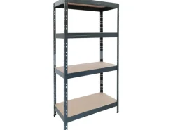 Metall-Schwerlast-Steckregal Rivet Anthrazit 180 cm x 90 cm x 45 cm 4 Böden