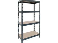 Metall-Schwerlast-Steckregal Rivet Anthrazit 180 cm x 90 cm x 45 cm 4 Böden