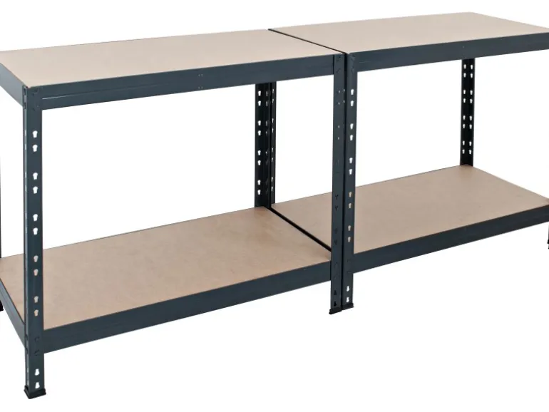Metall-Schwerlast-Steckregal Rivet Anthrazit 180 cm x 90 cm x 45 cm 4 Böden