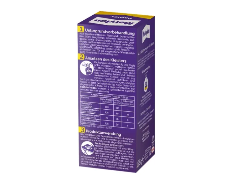 Metylan Tapetenkleister Papier 125 g Paket Transparent