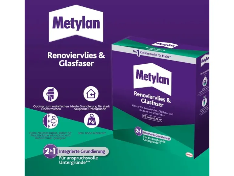 Metylan Tapetenkleister Renoviervlies & Glasfaser 500 g Transparent