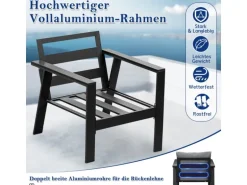 MeXo Aluminium Dining Lounge Outdoor mit Esstisch für 5 Personen Grau