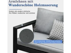MeXo Aluminium Dining Lounge Outdoor mit Esstisch für 5 Personen Grau