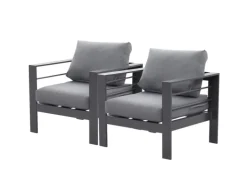 MeXo Gartensessel Outdoor 2 Sitzer Loungesessel Wetterfest Grau