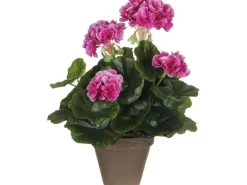 Mica Decorations Kunstpflanze Geranie im Blumentopf Stan Ø 20 x 34 cm Violett