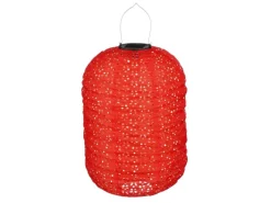 Mica Decorations Solar-LED-Laterne Zylinder Ø 25 cm x 40 cm Rot