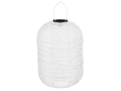 Mica Decorations Solar-LED-Laterne Zylinder Ø 25 cm x 40 cm Weiß