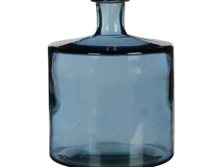 Mica Decorations Vase Guan Glas in Flaschenform Ø 21 cm x 26 cm Blau