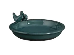 Mica Decorations Vogeltränke Keramik Ø 30 cm x 5 cm Blau