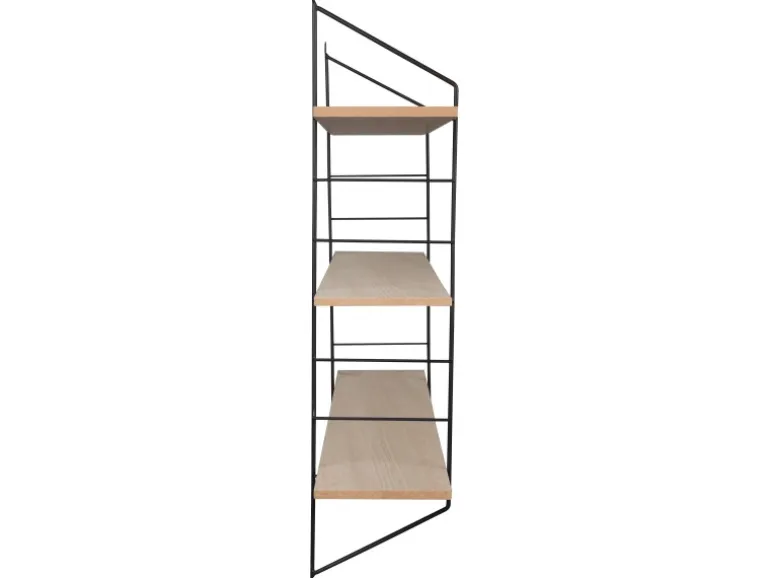 Mirrors & More Metall-Wandregal Ella mit Holz 60 cm x 62 cm x 14,5 cm