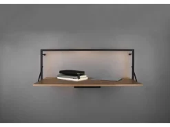 Mirrors & More Metall-Wandregal Becky mit LED-Stripe 10,5 W 30 x 90 x 30 cm