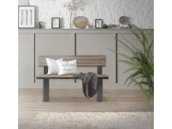 ML-Design 2 Stück Bankbeine aus Stahl Massiv 40x78,5cm Anthrazit mit Rückenlehne