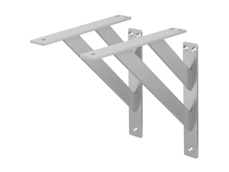 ML-Design 2 Stück Regalhalterung 24x24mm Silber Aluminium Schwebende Regalwinkel