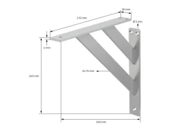 ML-Design 2 Stück Regalhalterung 24x24mm Silber Aluminium Schwebende Regalwinkel