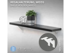 ML-Design 4 Stück Regalhalterung 120 x 120 mm Weiß Aluminium Schwebende