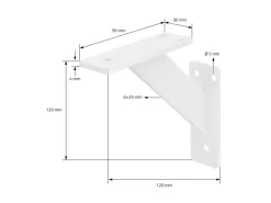 ML-Design 4 Stück Regalhalterung 120 x 120 mm Weiß Aluminium Schwebende