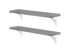 ML-Design 4 Stück Regalhalterung 120 x 120 mm Weiß Aluminium Schwebende