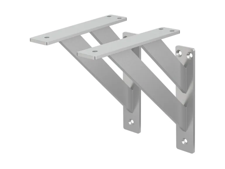 ML-Design 2 Stück Regalhalterung 18x18cm Silber Aluminium Schwebende Regalwinkel