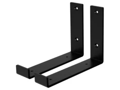 ML-Design 2 Stück Regalhalterung 20x4x14 cm Schwarz Metall 8 Zoll L-Form