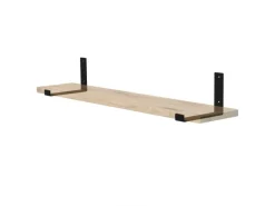 ML-Design 2 Stück Regalhalterung 20x4x14 cm Schwarz Metall 8 Zoll L-Form