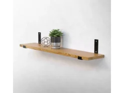 ML-Design 2 Stück Regalhalterung 20x4x14 cm Schwarz Metall 8 Zoll L-Form