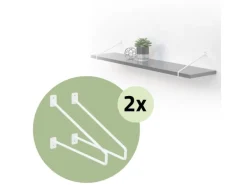 ML-Design 4 Stück Regalhalterung 265 mm Weiß aus Stahl Haarnadel Schwebe