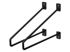 ML-Design 2 Stück Regalhalterung 265 mm Schwarz aus Stahl Haarnadel Regalwinkel