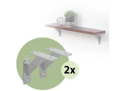 ML-Design 4 Stück Regalhalterung 120 x 120 mm Silber Aluminium Schwebende