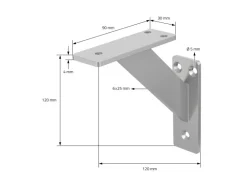 ML-Design 4 Stück Regalhalterung 120 x 120 mm Silber Aluminium Schwebende
