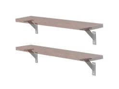 ML-Design 4 Stück Regalhalterung 120 x 120 mm Silber Aluminium Schwebende