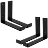 ML-Design 4 Stück Regalhalterung 20x4x14 cm Schwarz Metall 8 Zoll L-Form
