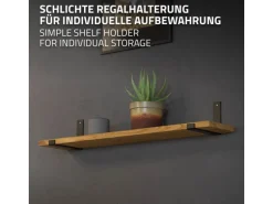 ML-Design 4 Stück Regalhalterung 20x4x14 cm Schwarz Metall 8 Zoll L-Form