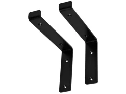 ML-Design 2 Stück Regalhalterung 25x4x14,5 cm Schwarz Metall 10 Zoll L-Form