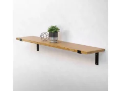 ML-Design 2 Stück Regalhalterung 25x4x14,5 cm Schwarz Metall 10 Zoll L-Form