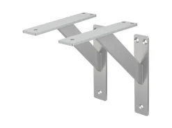 ML-Design 2 Stück Regalhalterung 180x180 mm Silber Aluminium Schwebende
