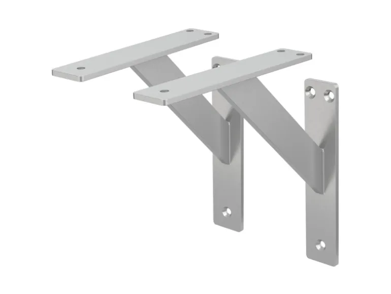 ML-Design 2 Stück Regalhalterung 180x180 mm Silber Aluminium Schwebende