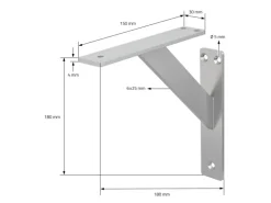 ML-Design 2 Stück Regalhalterung 180x180 mm Silber Aluminium Schwebende