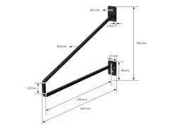 ML-Design 4 Stück Regalhalterung 265 mm Schwarz aus Stahl Haarnadel Schwebe
