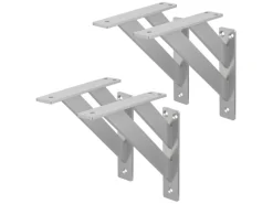 ML-Design 4 Stück Regalhalterung 18 x 18 cm Silber Aluminium Schwebende