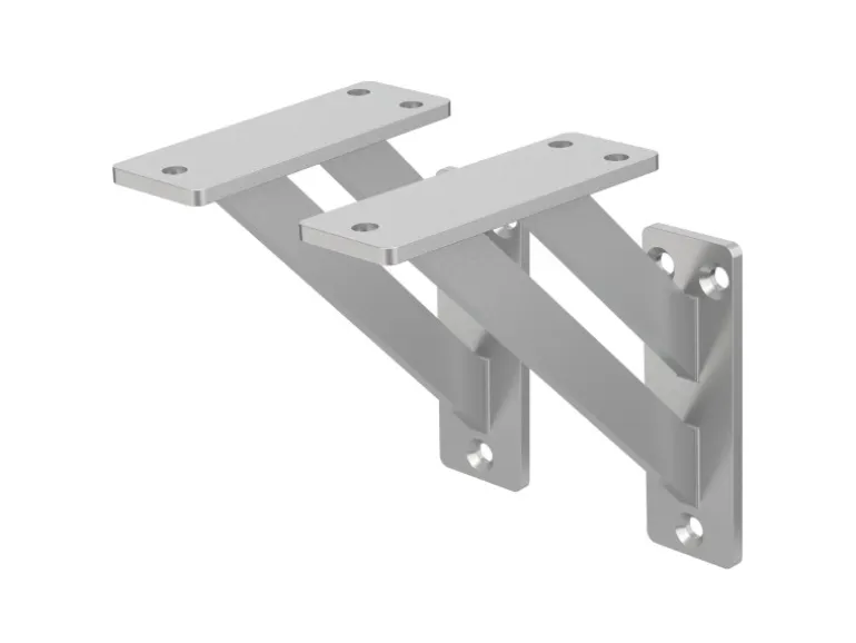 ML-Design 2 Stück Regalhalterung 12x12cm Silber Aluminium Schwebende Regalwinkel