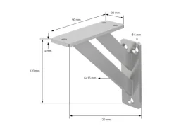 ML-Design 2 Stück Regalhalterung 12x12cm Silber Aluminium Schwebende Regalwinkel