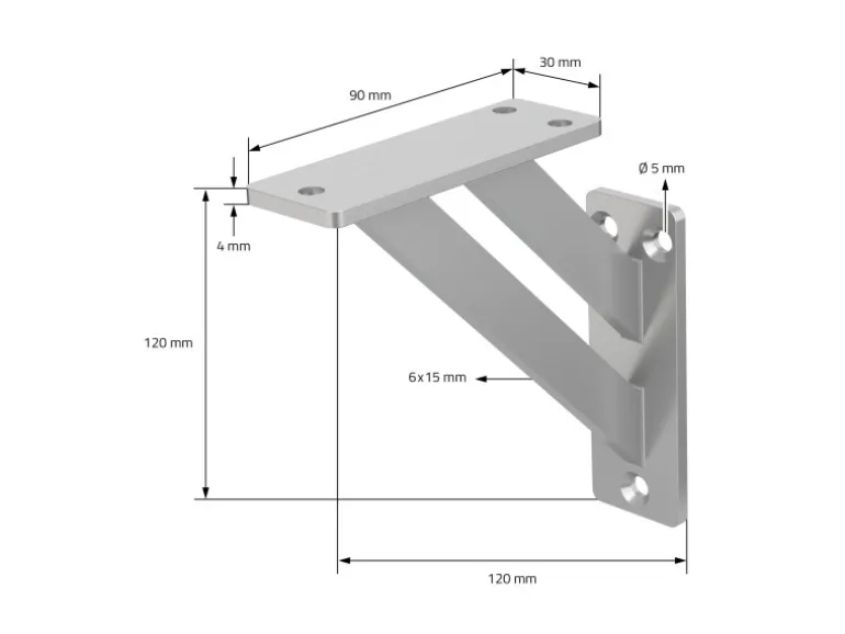 ML-Design 2 Stück Regalhalterung 12x12cm Silber Aluminium Schwebende Regalwinkel