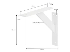ML-Design 2 Stück Regalhalterung 180x180mm Weiß Aluminium Schwebende Regalwinkel