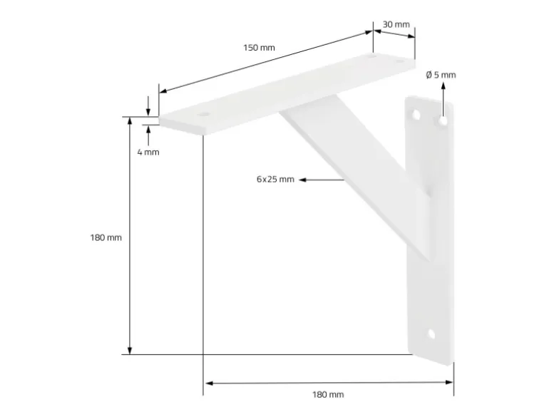 ML-Design 2 Stück Regalhalterung 180x180mm Weiß Aluminium Schwebende Regalwinkel