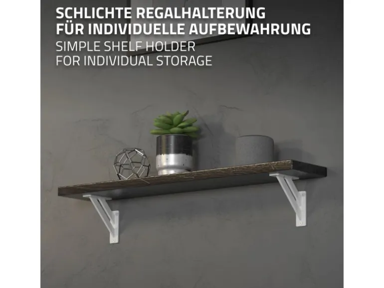 ML-Design 4 Stück Regalhalterung 12 x 12 cm Weiß Aluminium Schwebende